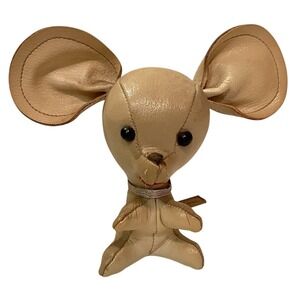 Vintage R. Dakin Dream Pets Dolls Leather Mouse 6" Japan Christmas Ornament